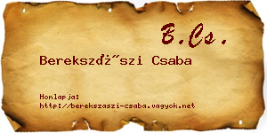 Berekszászi Csaba névjegykártya